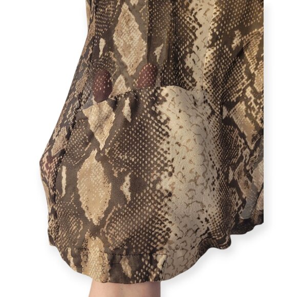 Elaine Kim Silk Snakeskin Blazer Tan Black Small EUC Power Boss Lightweight - Picture 10 of 11